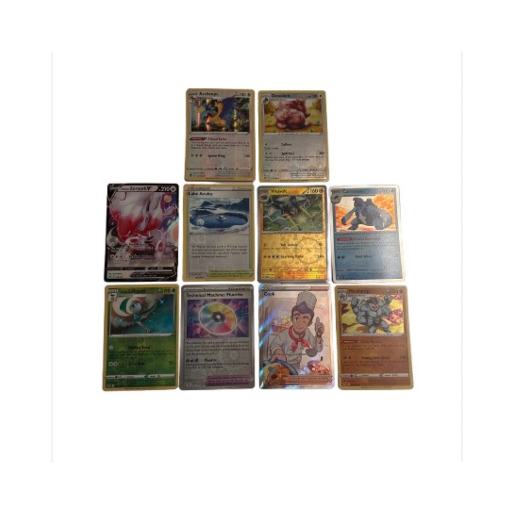 Pokémon Cards set of 10 All Foil Cook Machamp Lake Acuity Zoroark Archeops